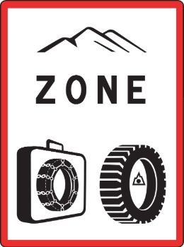 Panneau de signalisation pour les zones montagneuses